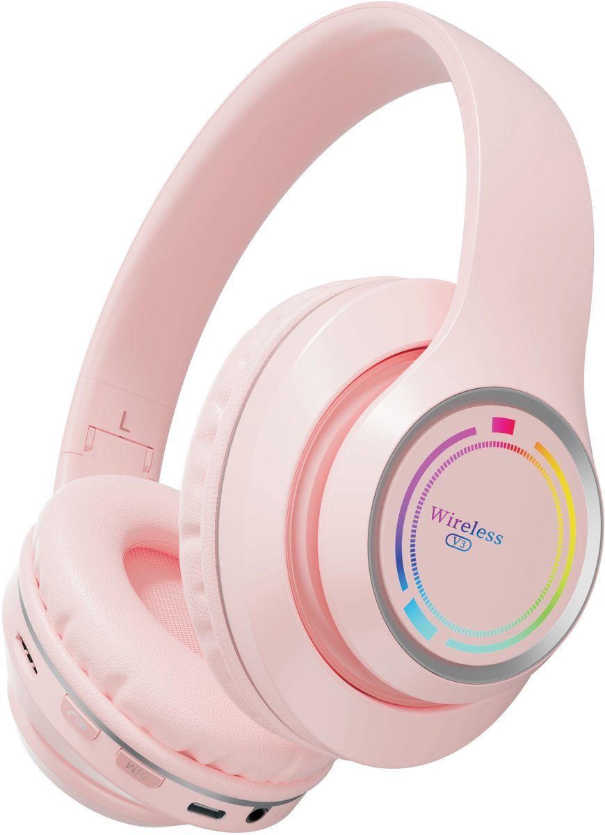 KINSI - Draadloze Gaming Hoofdtelefoon - Roze