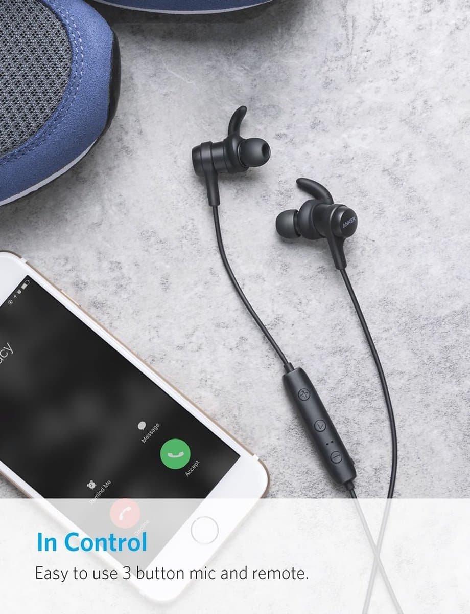 Anker - SoundBuds Flow Bluetooth Hoofdtelefoon - Zwart