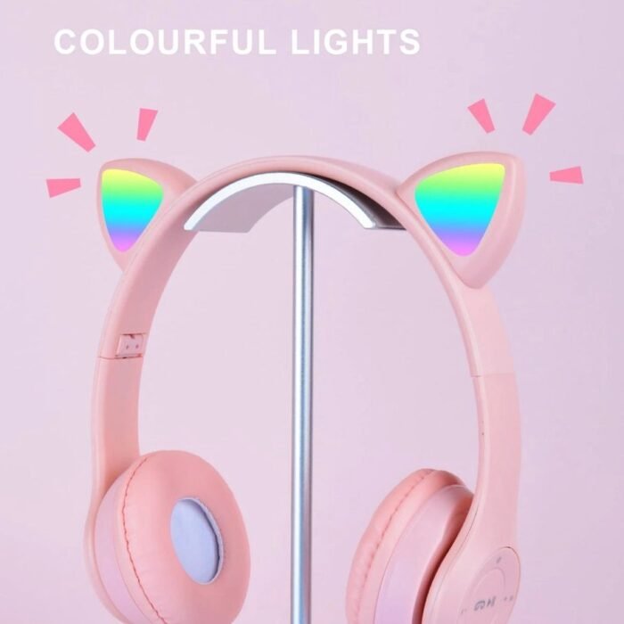 Merkloos - Draadloze Kattenoor Koptelefoon - Roze