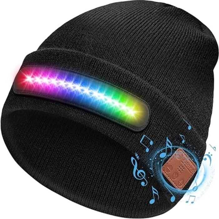 Merkloos - Bluetooth Muts met RGB Licht - Zwart