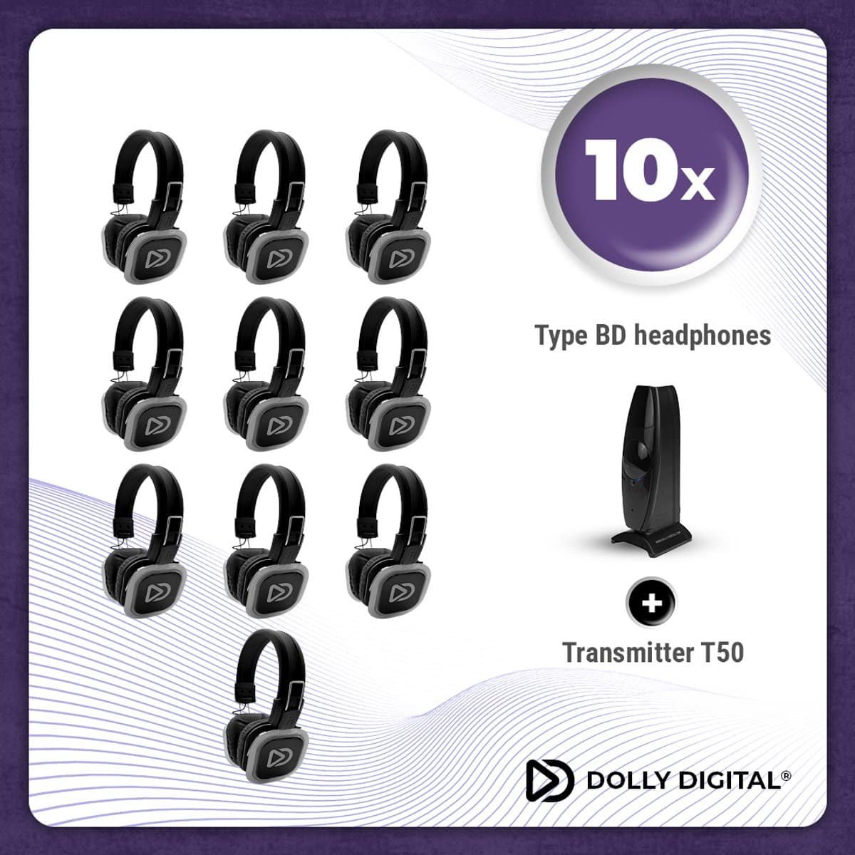 Dolly Digital - BD Draadloze Koptelefoons Set - Zwart