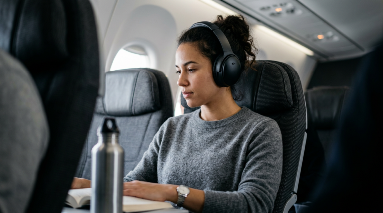 noise cancelling koptelefoon voor reizen en vliegtuig