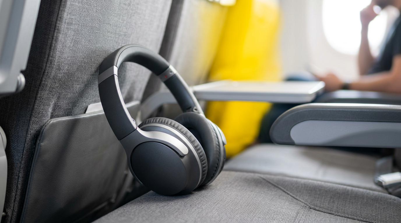 noise cancelling koptelefoon voor reizen en vliegtuig